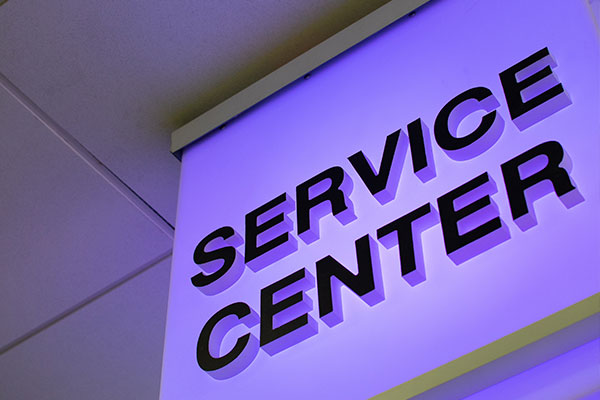 Service Center Indoor Sign Made by The Sign Doctor in Woburn