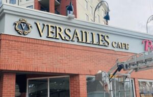 Versailies Cafe Building Signs Made by The Sign Doctor in Woburn, MA